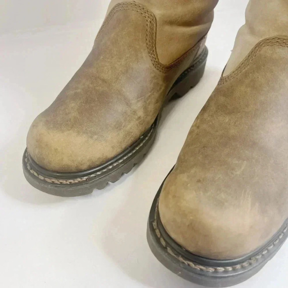 Like New CAT Caterpillar Women's Tan Leather Work Boots Size 10 - Picture 11 of 12